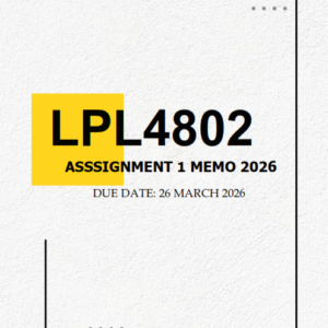 LPL4802 Assignment 1 MEMO 2026 - Due 26 March 2026
