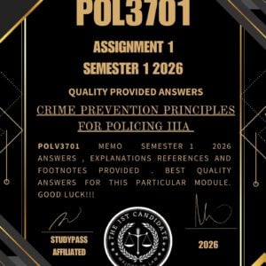 POL3701 ASSIGNMENT 1 SEMESTER 1 2026 ANSWERS _ /100% TRUSTED ANSWERS, REFERENCES AND EXPLANATIONS/