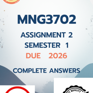 MNG3702 Assignment 2 Semester 1 2026 - DUE 21 April 2026 [ COMPLETE ANSWERS];100%TRUSTED WORKINGS.