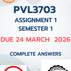 PVL3703 Assignment 1 Semester 1 2026 - DUE March 2026[COMPLETE ANSWERS];100%TRUSTED QUALITY WORKINGS