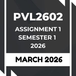 PVL2602 ASS 1 SEM 1 2026 MEMO |MARCH 2026|