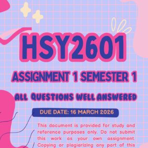 hsy2601 assignment 1 semester 1 2026
