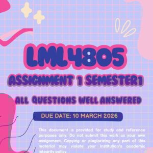 LML4805 ASSIGNMENT ONE SEMESTER ONE 2026 (ANSWER GUIDELINES) - 10 MARCH 2026