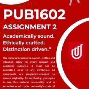 PUB1602 ASSIGNMENT 2 SEMESTER 1 2026 (DETAILED ANSWERS) DUE DATE 2026