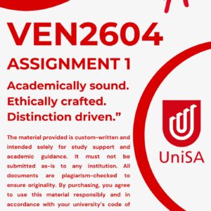 VEN2604 ASSIGNMENT ONE SEMESTER ONE 2026 MEMO |DUE DATE MARCH 2026|
