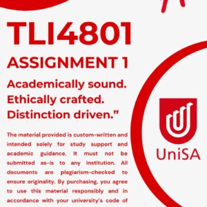 TLI4801 ASSIGNMENT 1 SEMESTER 1 ANSWERS - DUE DATE: MARCH 2026