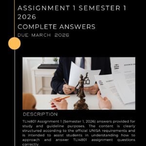 ANSWERS PROVIDED FOR TLI4801 ASSIGNMENT 1 SEMESTER 1 2026 _ DUE DATE MARCH 2026