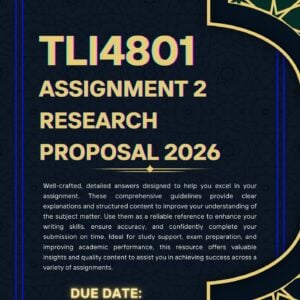 TLI4801 ASSIGNMENT 2 SEMESTER 1 2026 MEMO |DUE DATE 16 APRIL 2026|