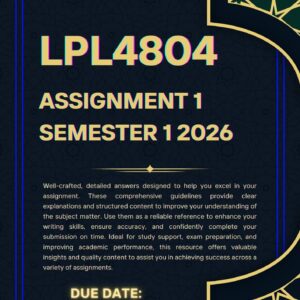 LPL4804 ASSIGNMENT 1 SEMESTER 1 2026 MEMO |DUE DATE 17 MARCH 2026| ★★★★★
