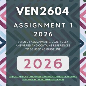 VEN2604 ASSIGNMENT 1 2026 - GUIDED ANSWERS (DUE 2026)