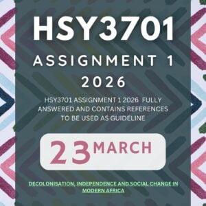 HSY3701 ASSIGNMENT 1 2026 SEMESTER 1 : RESEARCH PROPOSAL THREE TOPICS PROVIDED - GUIDED ANSWERS (23 MARCH 2026)