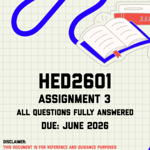 HED2601 Assignment 3 Memo | Due June 2026
