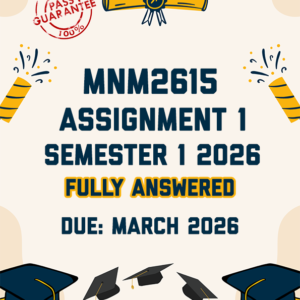 MNM2615 ASSIGNMENT 1 SEMESTER 1 2026 - THREE SMME'S PROVIDED (DUE MARCH 2026)