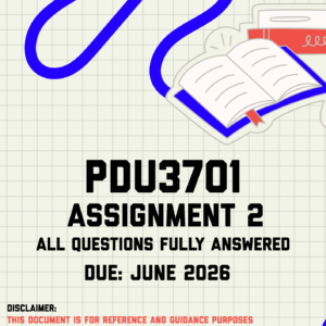 PDU3701 Assignment 2 Memo | Due June 2026