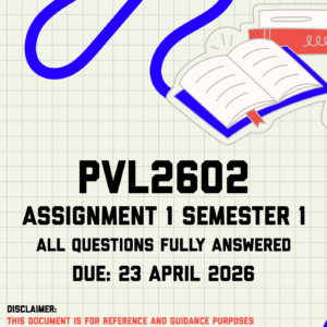 PVL2602 Assignment 1 Semester 1 Memo | Due 23 April 2026