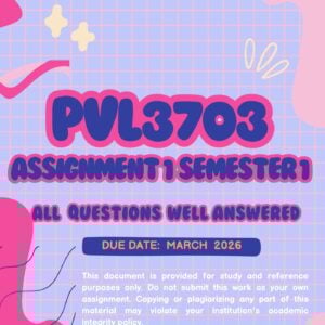 PVL3703 ASSIGNMENT ONE SEMESTER ONE 2026 (ANSWER GUIDELINES) - MARCH 2026