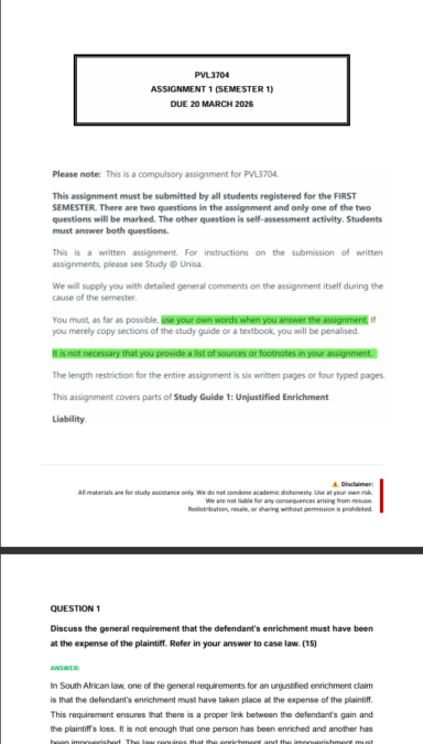PVL3704 Assignment 1 Semester 1 2026 (Fully Answered) - Due 20 March ...