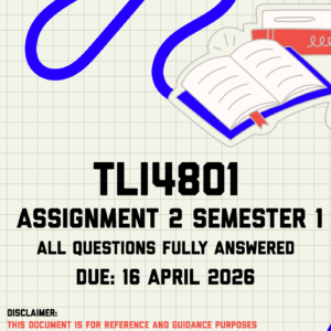 TLI4801 Assignment 2 Semester 1 Memo | Due 16 April 2026