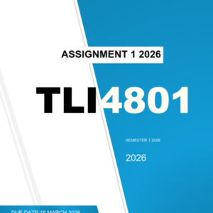 TLI4801 Assignment 1 MEMO 2026 - Due 16 March 2026