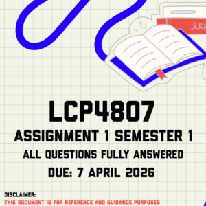 LCP4807 Assignment 1 Semester 1 Memo | Due 7 April 2026