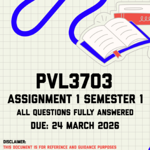 PVL3703 Assignment 1 Semester 1 Memo | Due 24 March 2026