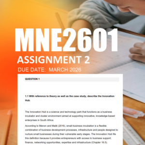 MNE2601 Assignment 1 Semester 1 2026 - Due March 2026