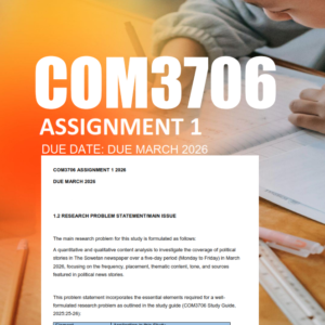 COM3706 Assignment 1 Semester 1 2026 - Due March 2026