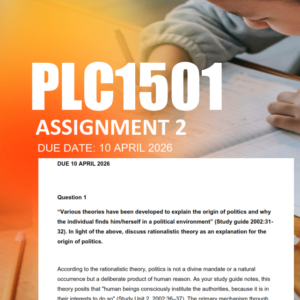 PLC1501 Assignment 2 Semester 1 2026 - Due 10 April 2026