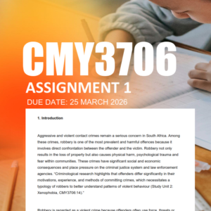 CMY3706 Assignment 1 Semester 1 2026 - Due 25 March 2026