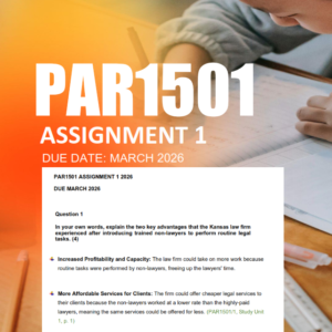 PAR1501 Assignment 1 Semester 1 2026 - Due March 2026