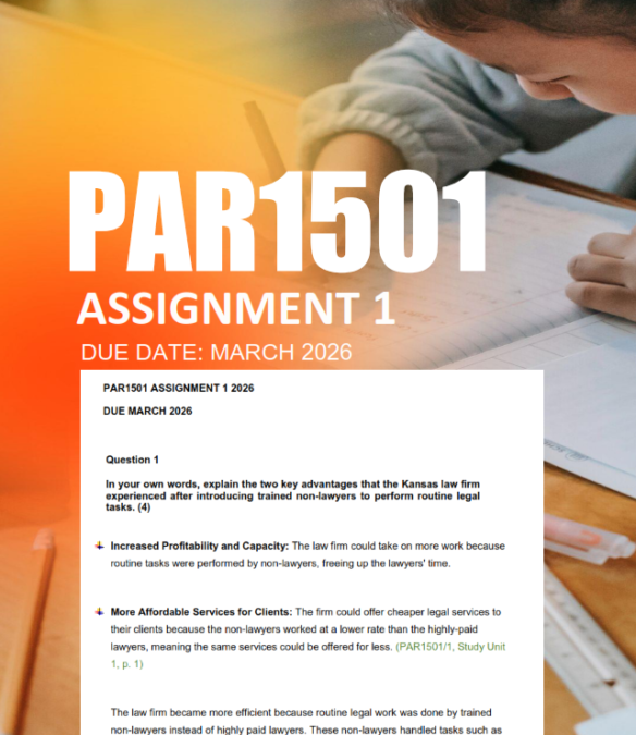 PAR1501 Assignment 1 Semester 1 2026 - Due March 2026 - StudyPass