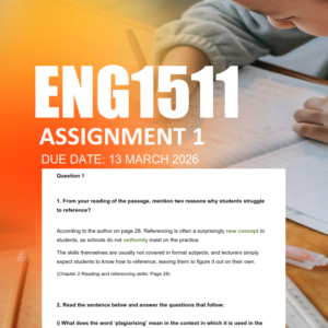 ENG1511 Assignment 1 Semester 1 2026 - Due 13 March 2026