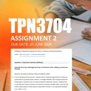 TPN3704 Assignment 2 Semester 1 2026 - Due 23 June 2026