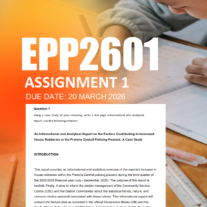 EPP2601 Assignment 1 Semester 1 2026 - Due 20 March 2026