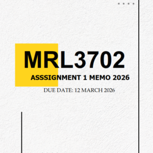 MRL3702 Assignment 1 MEMO 2026 | Due 12 March 2026