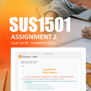 SUS1501 Assignment 2 Semester 1 2026 - Due 16 March 2026