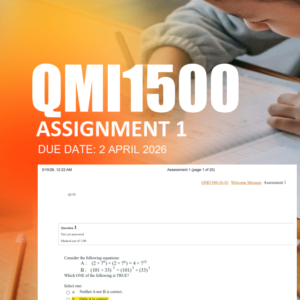 QMI1500 Assignment 1 Semester 1 2026 - Due 2 April2 206