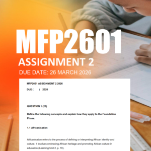 MFP2601 Assignment 2 Semester 1 2026 - Due 26 March 2026