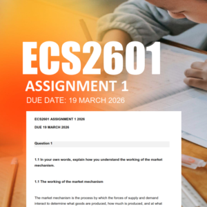 ECS2601 Assignment 1 Semester 1 2026 - Due 19 March 2026