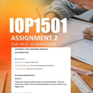 IOP1501 Assignment 2 PEER ASSESSMENT WORKSHOP - Due 20 March 2026