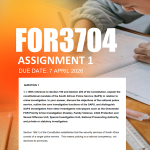 FOR3704 Assignment 1 Semester 1 2026 - Due 7 April 2026