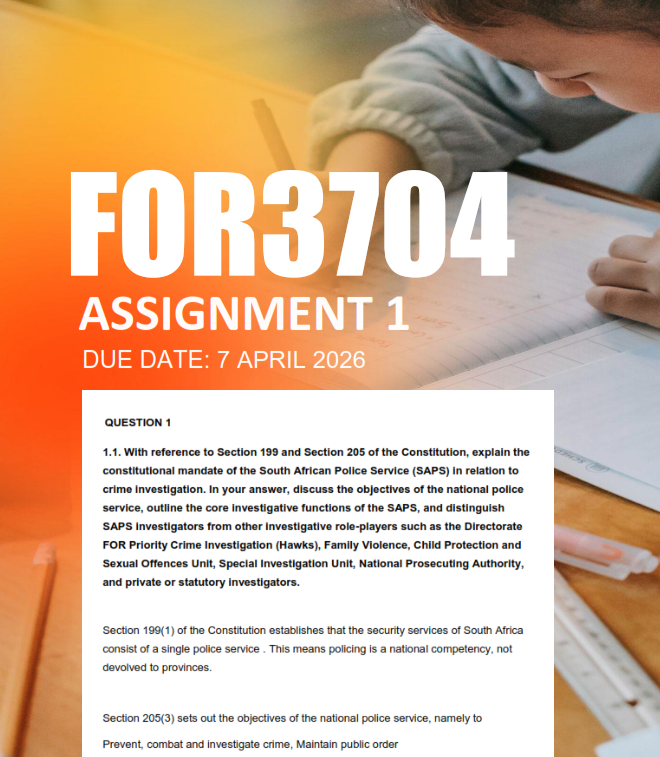 FOR3704 Assignment 1 Semester 1 2026 - Due 7 April 2026