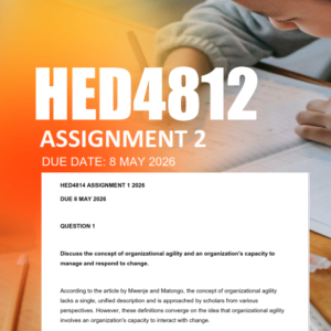 HED4812 Assignment 2 Semester 1 2026 - Due 8 May 2026