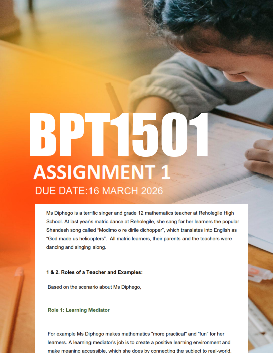 BPT1501 Assignment 1 Semester 1 2026 - Due 16 March 2026