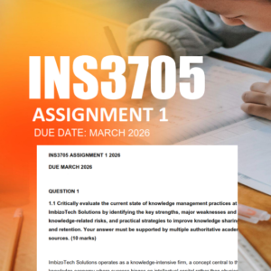 INS3705 Assignment 1 Semester 2 2026 - Due March 2026