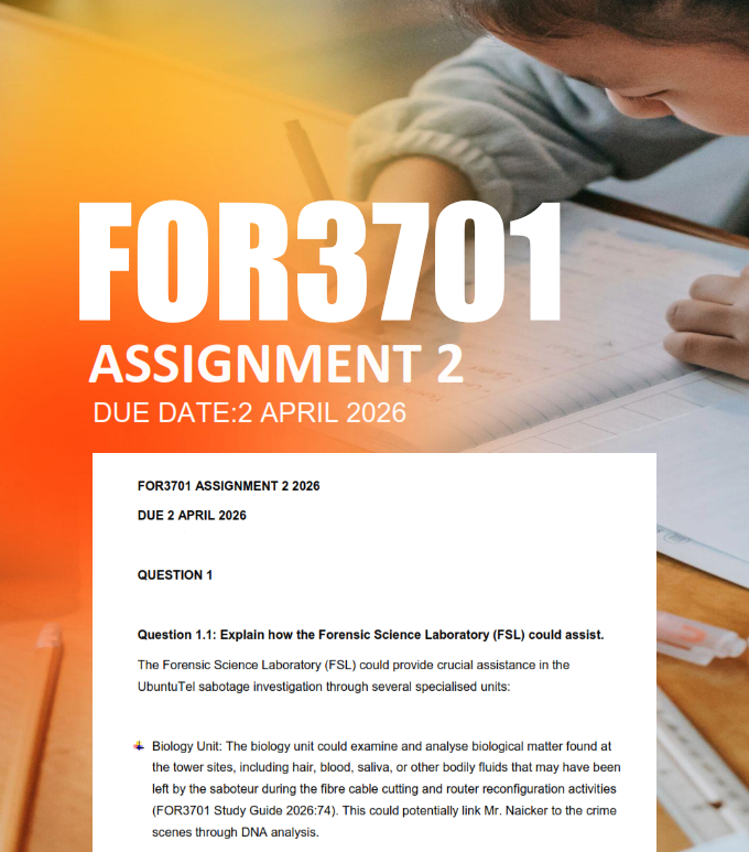 FOR3701 Assignment 2 Semester 1 2026 - Due 1 April 2026