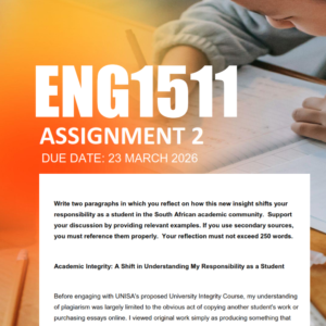 ENG1511 Assignment 2 Semester 1 2026 - Due 23 March 2026