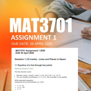 MAT3701 Assignment 1 Semester 1 2026 - Due 29 April 2026