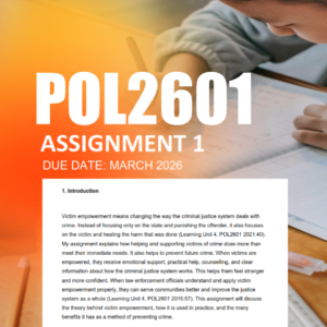 POL2601 Assignment 1 Semester 1 2026 - Due March 2026