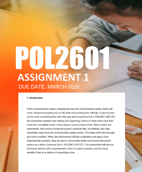 POL2601 Assignment 1 Semester 1 2026 - Due March 2026 - StudyPass